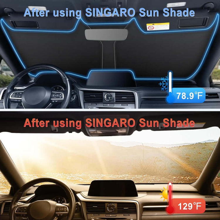 Foldable Car Windshield Sun Shade 58x32 Inch  Reflective UV Protection
