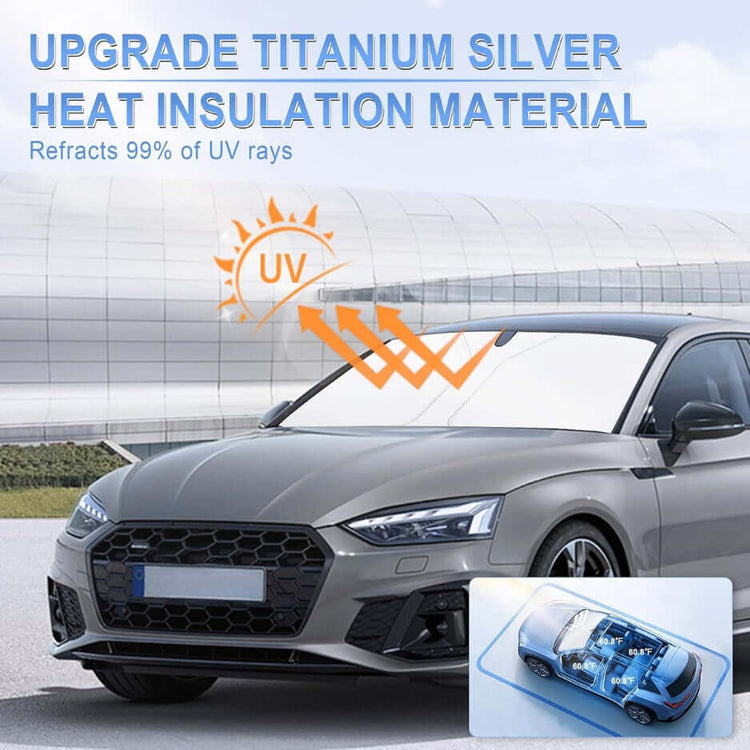 Foldable Car Windshield Sun Shade 58x32 Inch  Reflective UV Protection